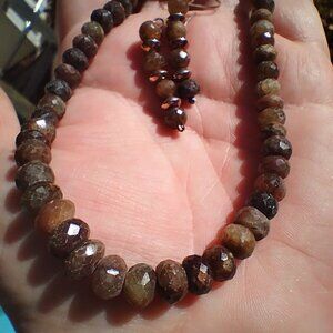 Jay King DTR golden sapphire necklace and earrings set in 925 Sterling Silver,